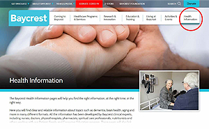 Baycrest’s Centre for Education Launches New Health Information Portal