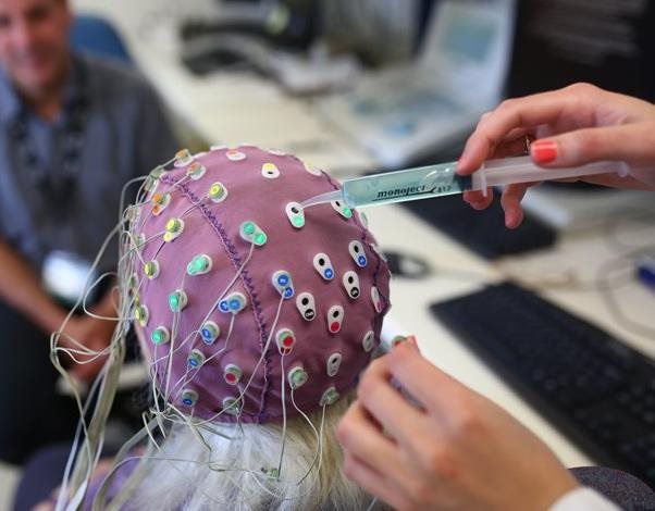 A photo of brain research and testing