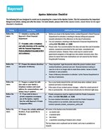 Apotex Admission Checklist
